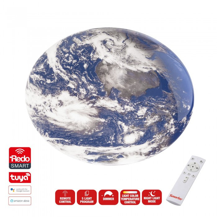 Plafoniera LED Terra, 48W, 3000K,4000K,6500K+RGB, 950lm, TUYA APP, D.48cm, IP20, Smarter, 04-532