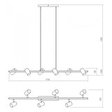 Lustra Crius, negru/alama, 6XGU10, L.115 cm, Smarter 04-541