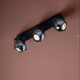 Plafoniera Ward, negru mat, sticla, 3xGU10, L.40cm, IP20, Smarter, 04-544