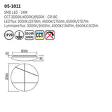 Plafoniera Nella, alb, LED CCT, 24W, 1947 lumeni, 3000K/4000K/6500K, D.39 cm, Smarter 05-1011