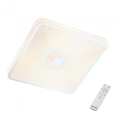 Plafoniera Apollo, alb mat, telecomanda, LED CCT, 24W, 1800 lumeni, L.38 cm, Smarter 05-948