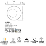 Plafoniera LED Sintesi, negru, 57W, 3552lm, 3000K, 4500K, 6500K, D.55cm, IP20, Smarter, 05-960