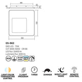 Plafoniera LED Sintesi, negru, 75W, 4285lm, 3000K, 4500K, 6500K, L.55cm, IP20, Smarter, 05-962