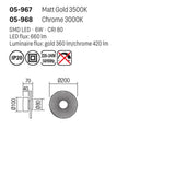 Aplica Reef, aur mat, LED, 6W, 360 lumeni, alb cald 3000K, Smarter 05-967