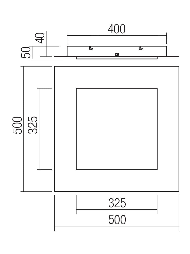 Plafoniera LED Tatami, negru, 40W, 2520lm, 3000K/4000K/6500K, L.50cm, IP20, Smarter, 05-997