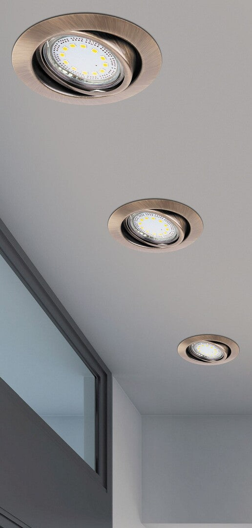 Spot LED incastrat Lite, bronz, GU10, 3x3W,  3x240lm, 3000K, D.8,6cm, IP40, Rabalux, 1051
