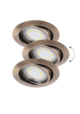 Spot LED incastrat Lite, bronz, GU10, 3x3W,  3x240lm, 3000K, D.8,6cm, IP40, Rabalux, 1051