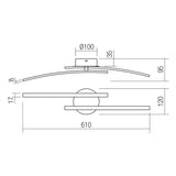 Plafoniera LED Yuno, bronz, 15W, 1600lm, 4000K, L.61cm, IP20, Smarter, 01-2964