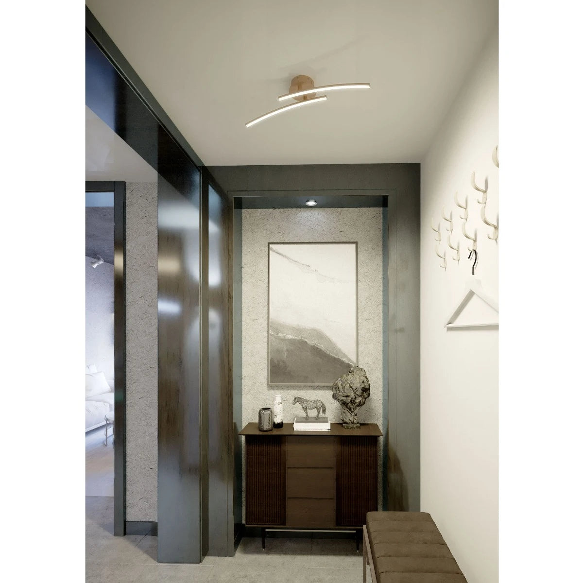 Plafoniera LED Yuno, bronz, 15W, 1600lm, 4000K, L.61cm, IP20, Smarter, 01-2964