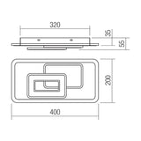 Plafoniera LED Stratos, alb mat, telecomanda, 50W, 3000K/4000K/6000K, 7100lm, L.40cm, IP20, Smarter, 01-3017