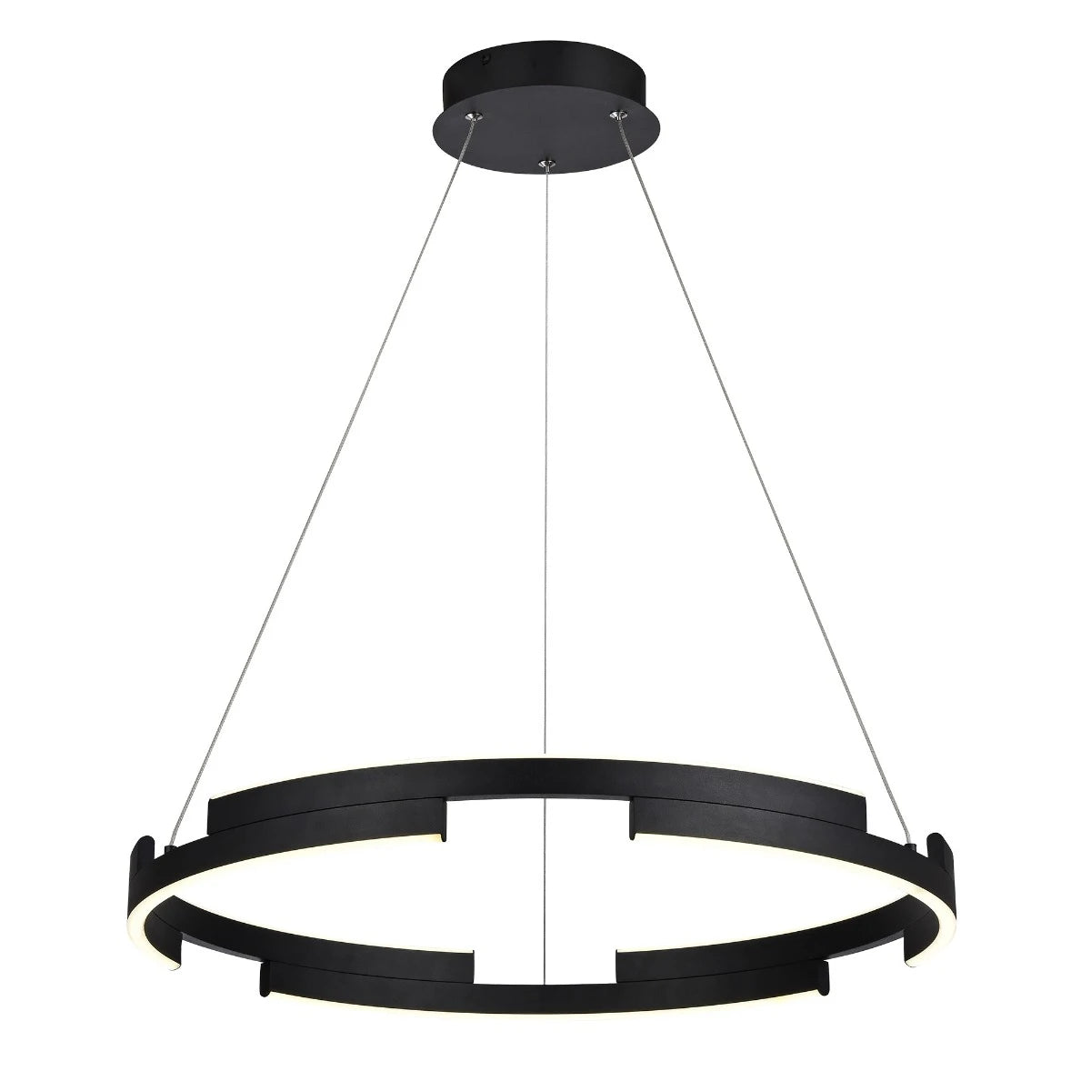 Lustra LED Castle, negru mat, 36W, 2160lm, 3000K, D.60cm, IP20, Smarter, 01-3173