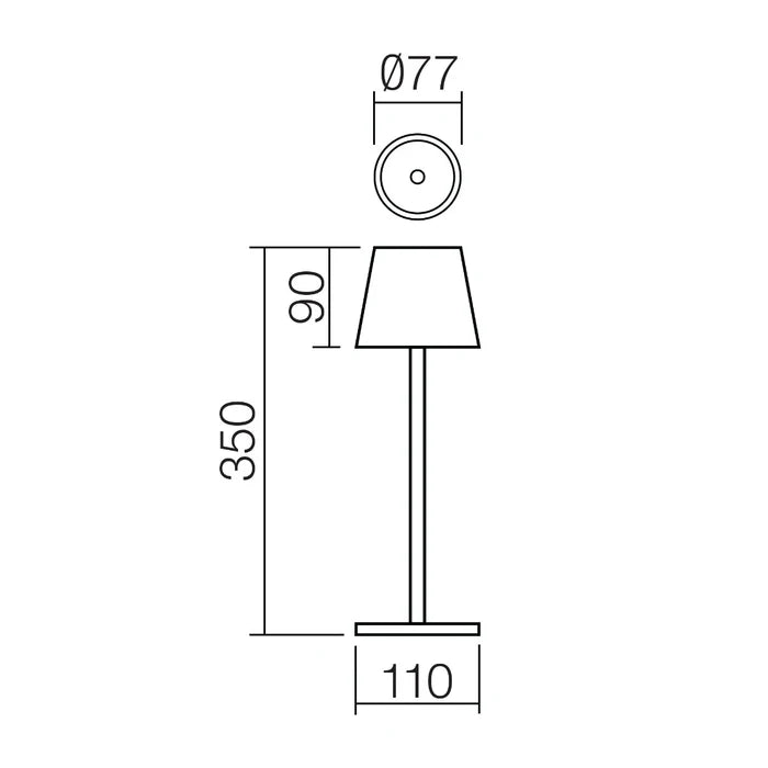 Veioza exterior LED Moby, gri inchis, 3.5W, 195lm, 3000K/4000K/5000K, H.35cm, IP44, Smarter, 90644