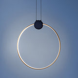 Lustra suspendata Atom, negru/alama, LED, 20W, 2565 lumeni, alb cald 3000K, D.64 cm, Smarter 01-3107