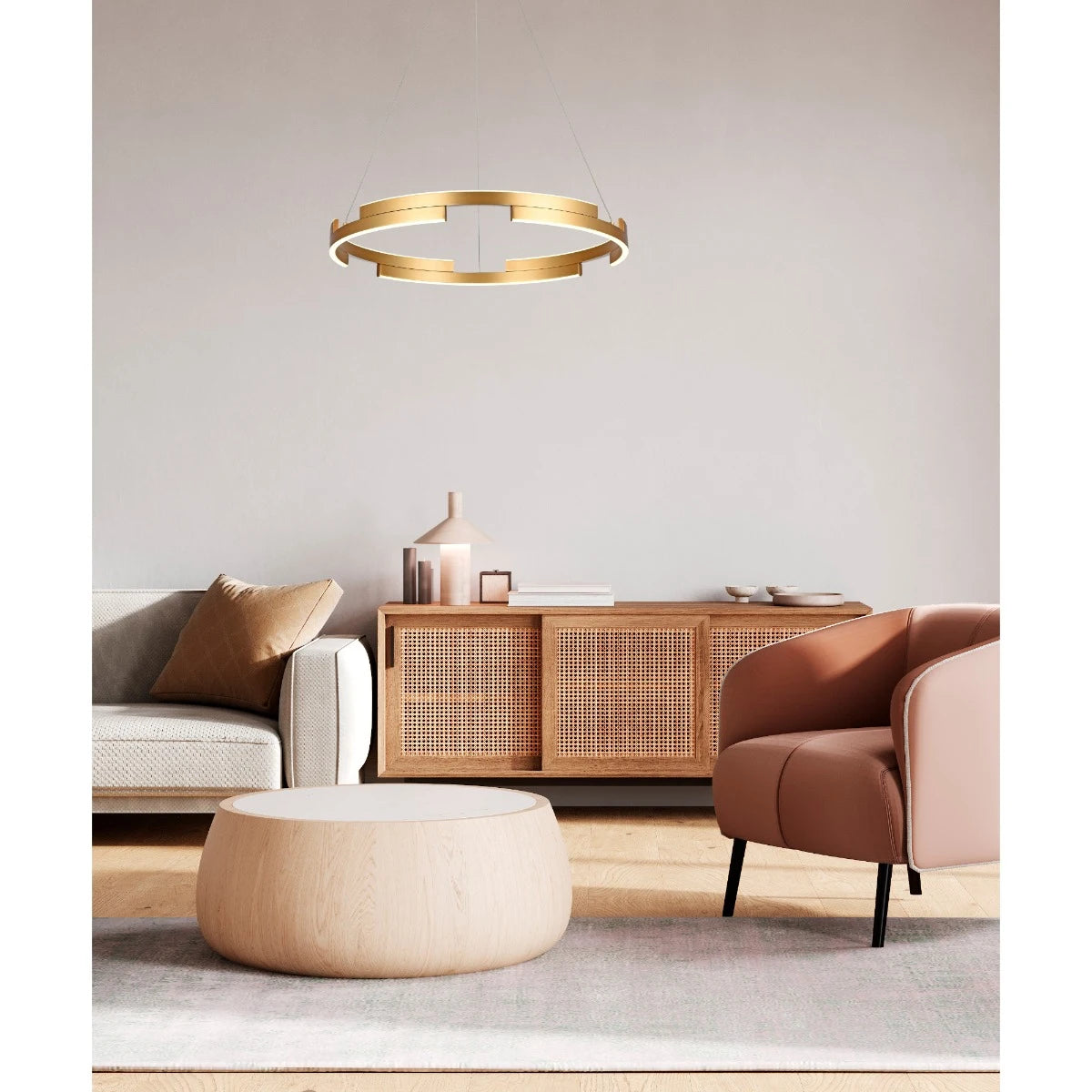 Lustra LED Castle, auriu mat, 36W, 2160lm, 3000K, D.60cm, IP20, Smarter, 01-3172