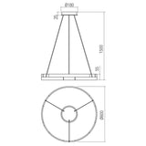 Lustra LED Castle, auriu mat, 36W, 2160lm, 3000K, D.60cm, IP20, Smarter, 01-3172