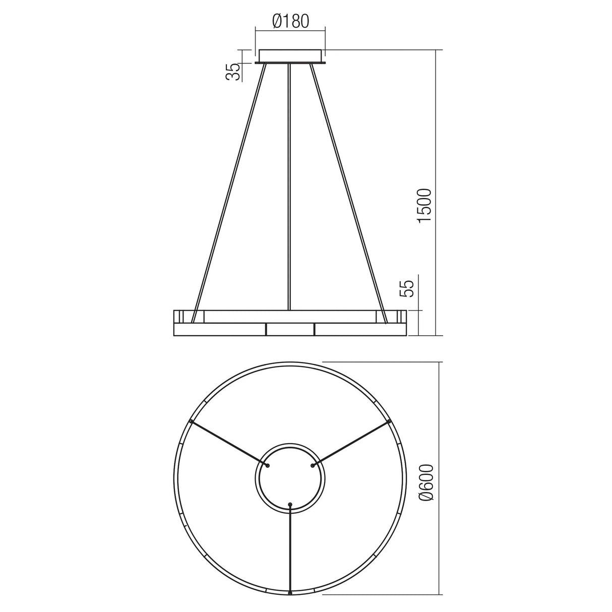 Lustra LED Castle, alb mat, 36W, 2160lm, 3000K, D.60cm, IP20, Smarter, 01-3171