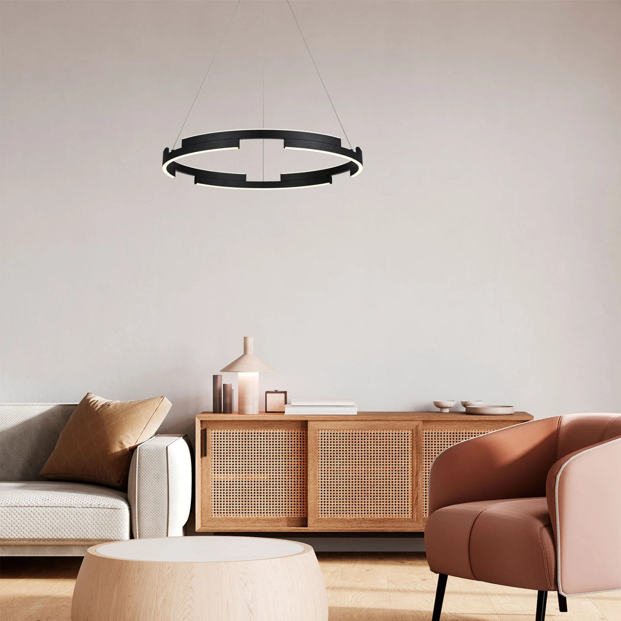 Lustra LED Castle, negru mat, 45W, 2700lm, 3000K, D.80cm, IP20, Smarter, 01-3176