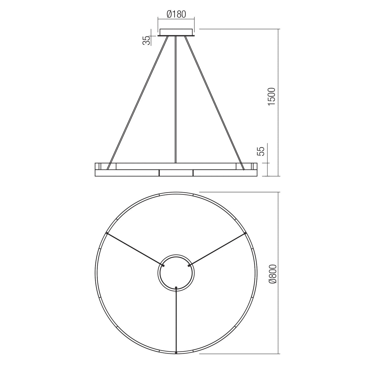 Lustra LED Castle, negru mat, 45W, 2700lm, 3000K, D.80cm, IP20, Smarter, 01-3176