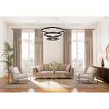 Lustra LED Castle, negru mat, 80W, 4800lm, 3000K, D.80cm, IP20, Smarter, 01-3182