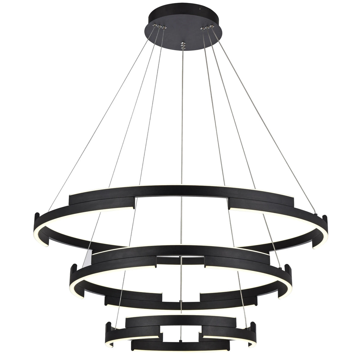 Lustra LED Castle, negru mat, 80W, 4800lm, 3000K, D.80cm, IP20, Smarter, 01-3182