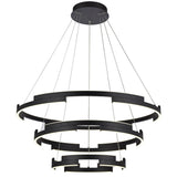 Lustra LED Castle, negru mat, 80W, 4800lm, 3000K, D.80cm, IP20, Smarter, 01-3182