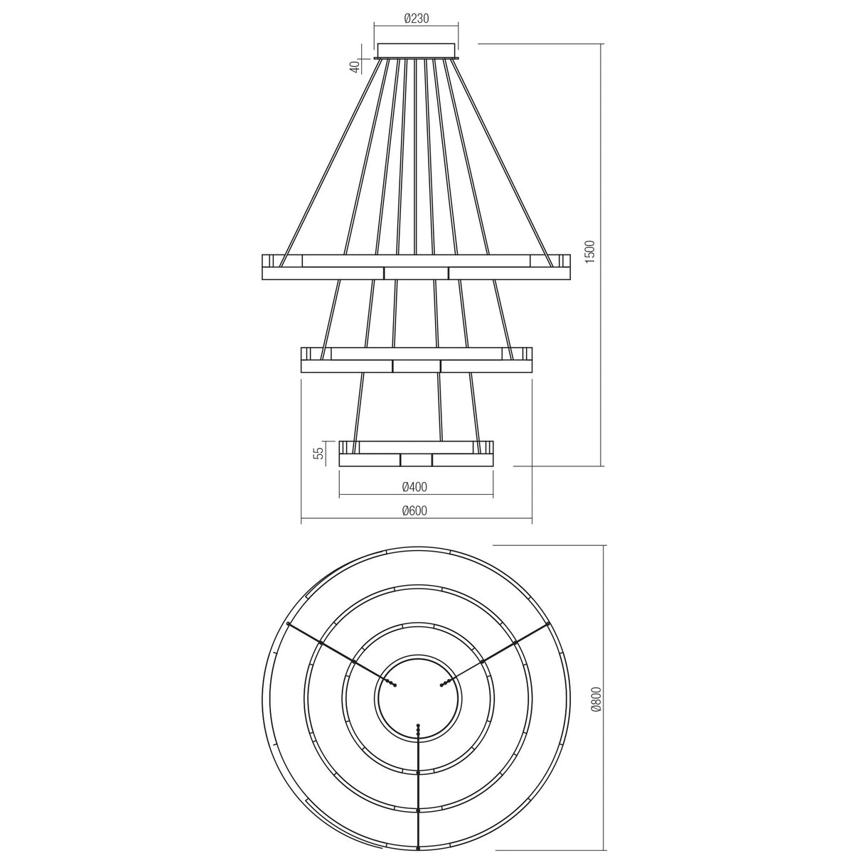 Lustra LED Castle, alb mat, 80W, 4800lm, 3000K, D.80cm, IP20, Smarter, 01-3180