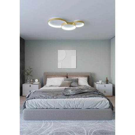 Plafoniera Combi, auriu mat, LED CCT, 72W, 3000/4000/6000K, 5898 lumeni, L. 105 cm, Smarter 01-3374