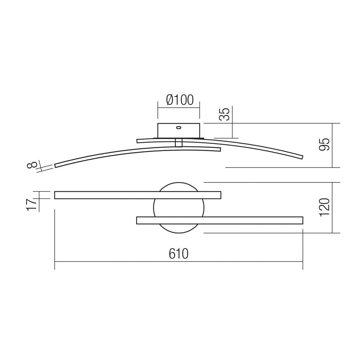 Plafoniera LED Yuno, alb, 14W, 1060lm, 4000K, L.61cm, IP20, Smarter, 01-2962