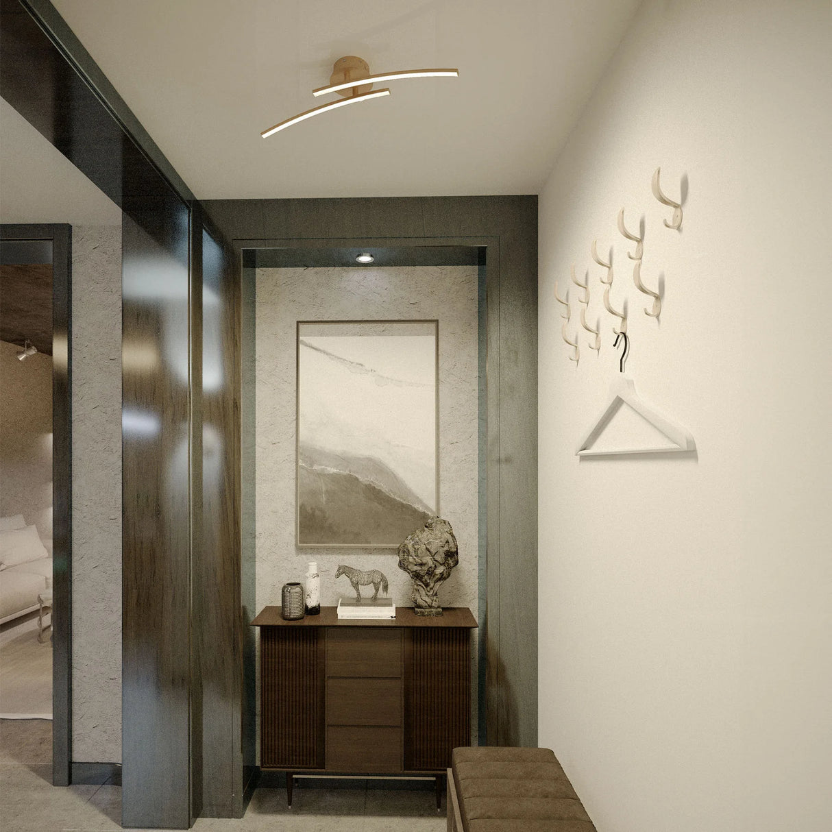 Plafoniera LED Yuno, bronz, 14W, 1031lm, 3000K, L.61cm, IP20, Smarter, 01-2963