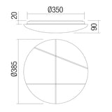 Plafoniera Nella, alb, LED CCT, 24W, 1947 lumeni, 3000K/4000K/6500K, D.39 cm, Smarter 05-1011