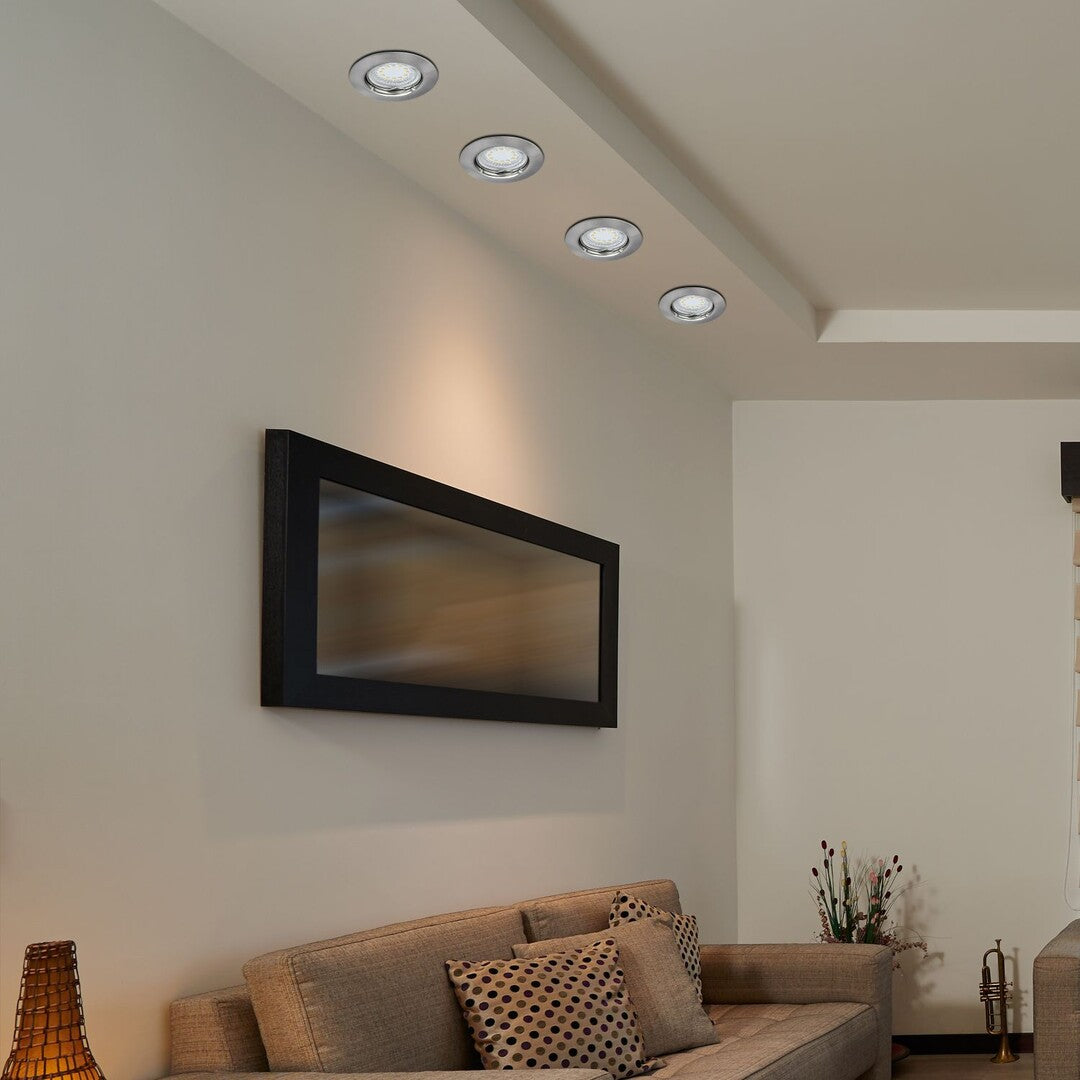 Spot LED incastrat Lite, crom satin, GU10, 3x3W, 3x240lm, 3000K, D.8,2cm, IP44, Rabalux, 1163