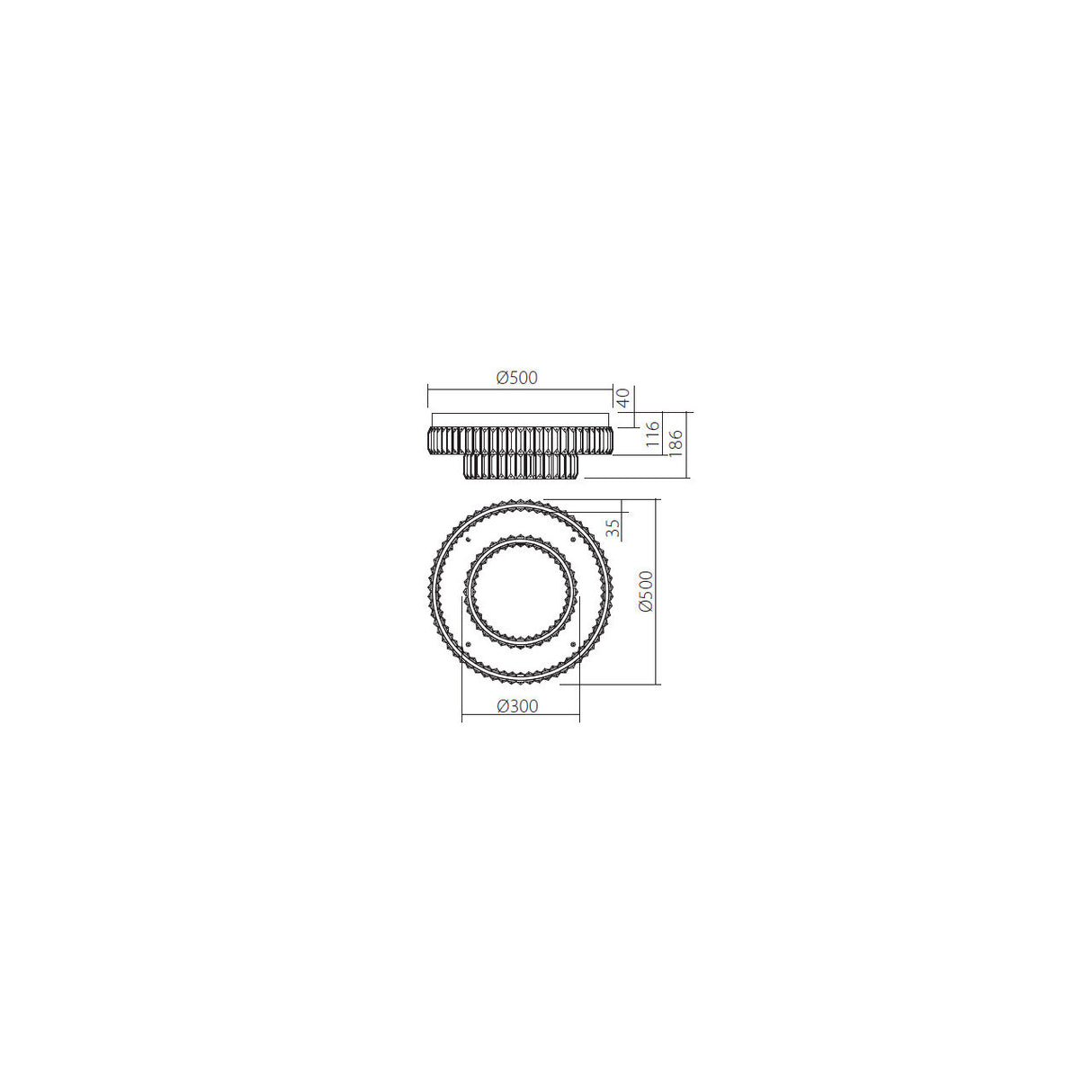 Plafoniera Akala, auriu, 49W, 3920 lumeni, 3000K, Incanti IAK CR S+L