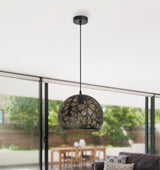 Lustra suspendata Manorca, negru, 1xE27, IP20, Rabalux, 2276