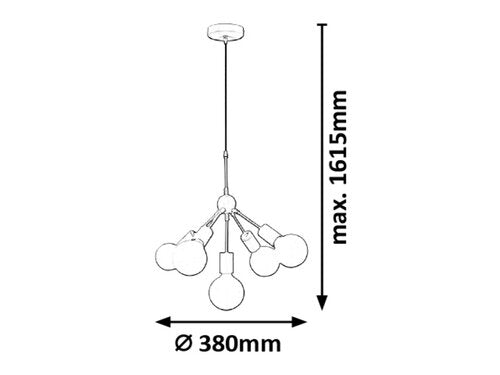 Suspensie   Malik, alb, 5xE27, Rabalux 55980