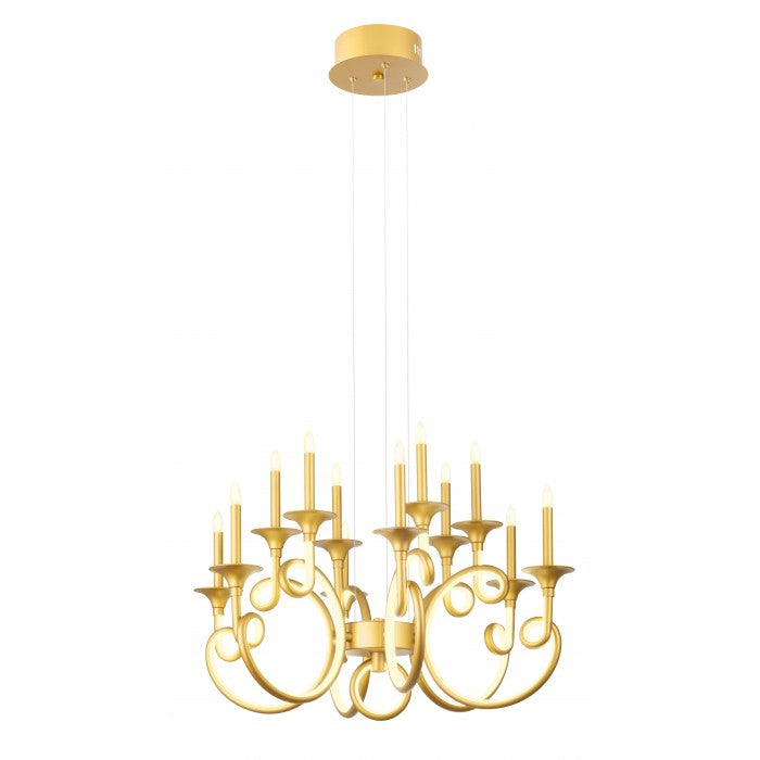 Candelabru Chateau, auriu mat, LED, 69W, 4560 lumeni, alb cald 3000K, D.64 cm , Incanti ICH C12 11