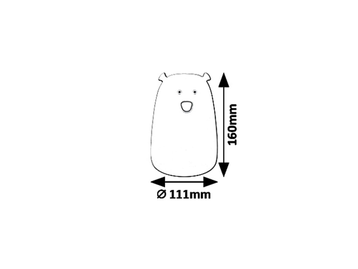 Veioza pentru copii Baloo, alb, LED 0,4W, D.11,IP20, Rabalux, 5409