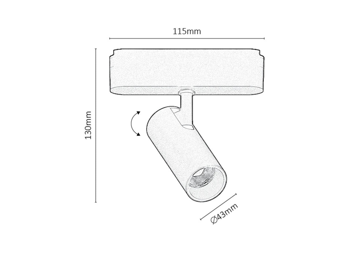 Spot Litrack 02N, negru, 6W, 500 lumeni, aluminiu, 4000K  Rabalux 70114