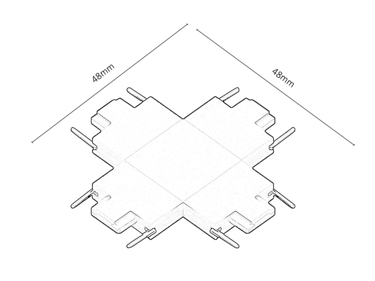 Element de conectare Litrack in forma de + , Rabalux 70202