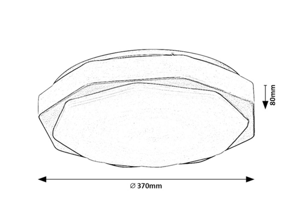 Plafoniera Dettora, gri, telecomanda, LED CCT, 18W, 1150 lumeni, 3000K-4000K-6000K, D.37 cm, Rabalux 71046