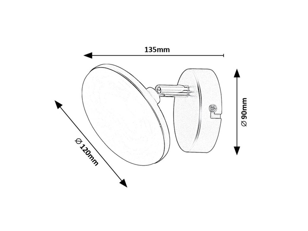 Aplica Madi, negru, LED, 4W, 370 lumeni, 3000K, Rabalux 71062