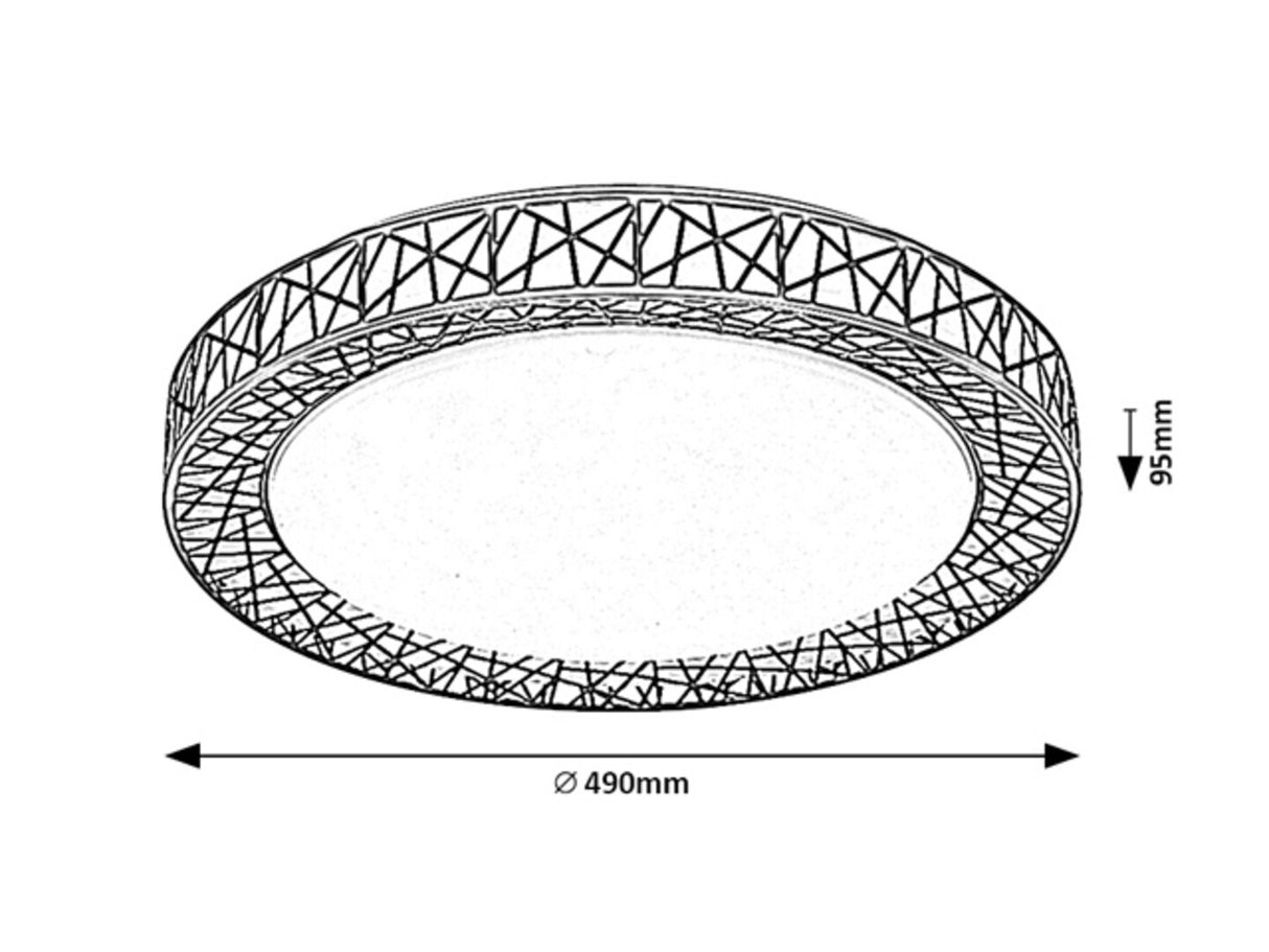 Plafoniera Nilin, negru, telecomanda, LED CCT, 48W, 3400 lumeni, 3000K-4000K-6500K, D.49 cm, Rabalux 71140