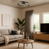 Plafoniera LED Adalind, negru/auriu, 40W, 2200lm, 3000K, D.60cm, IP20, Rabalux, 71149
