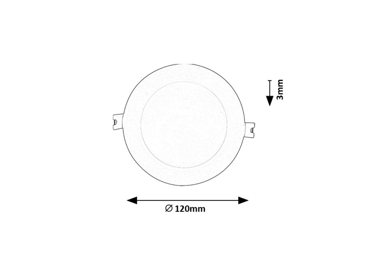 Spot LED incastrat Shaun2, alb, 6W, 470lm, 3000K, D.12cm, IP20, Rabalux, 71217
