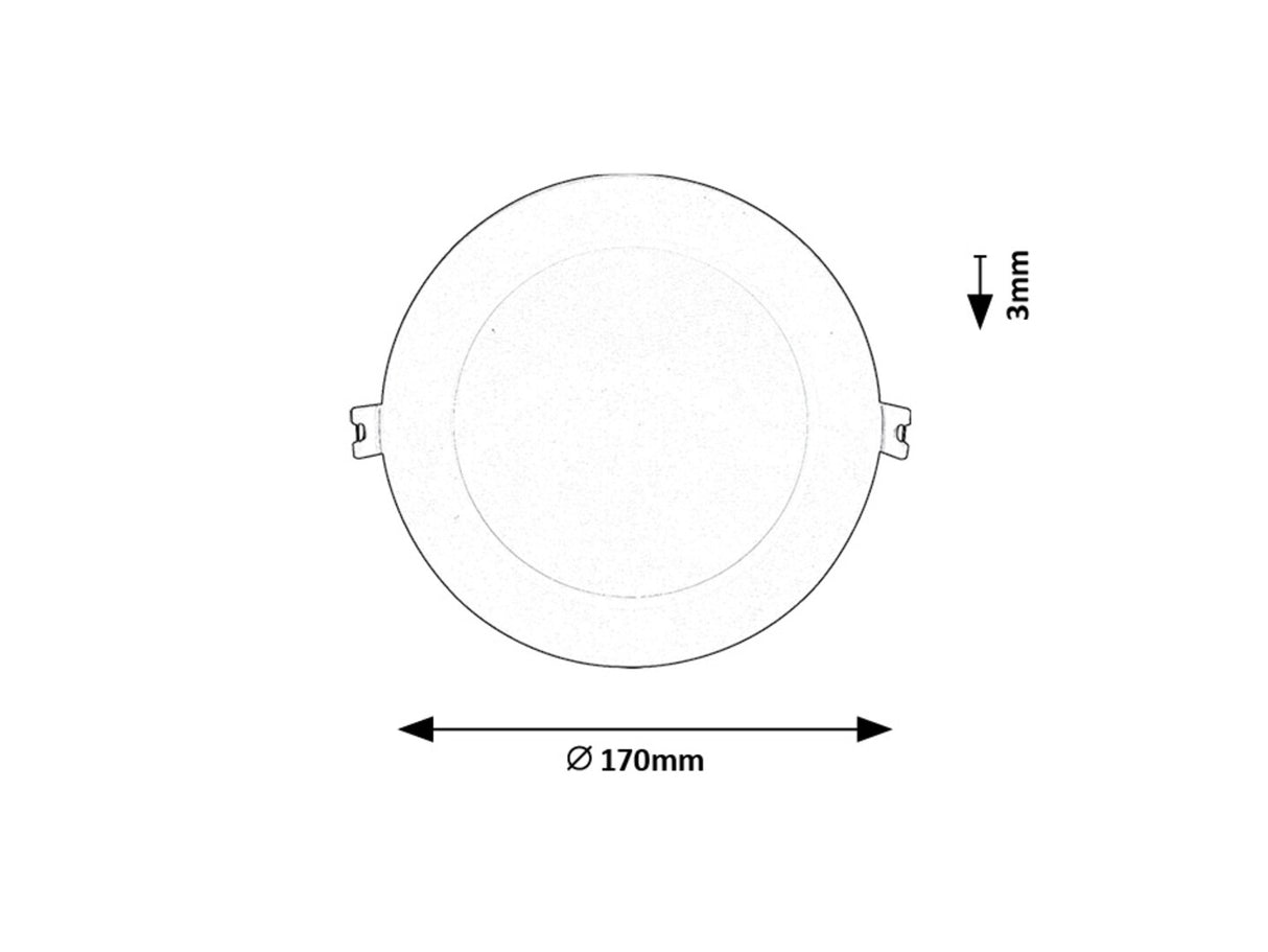 Spot LED incastrat Shaun2, alb, 12W, 830lm, 3000K, D.17cm, IP20, Rabalux, 71218