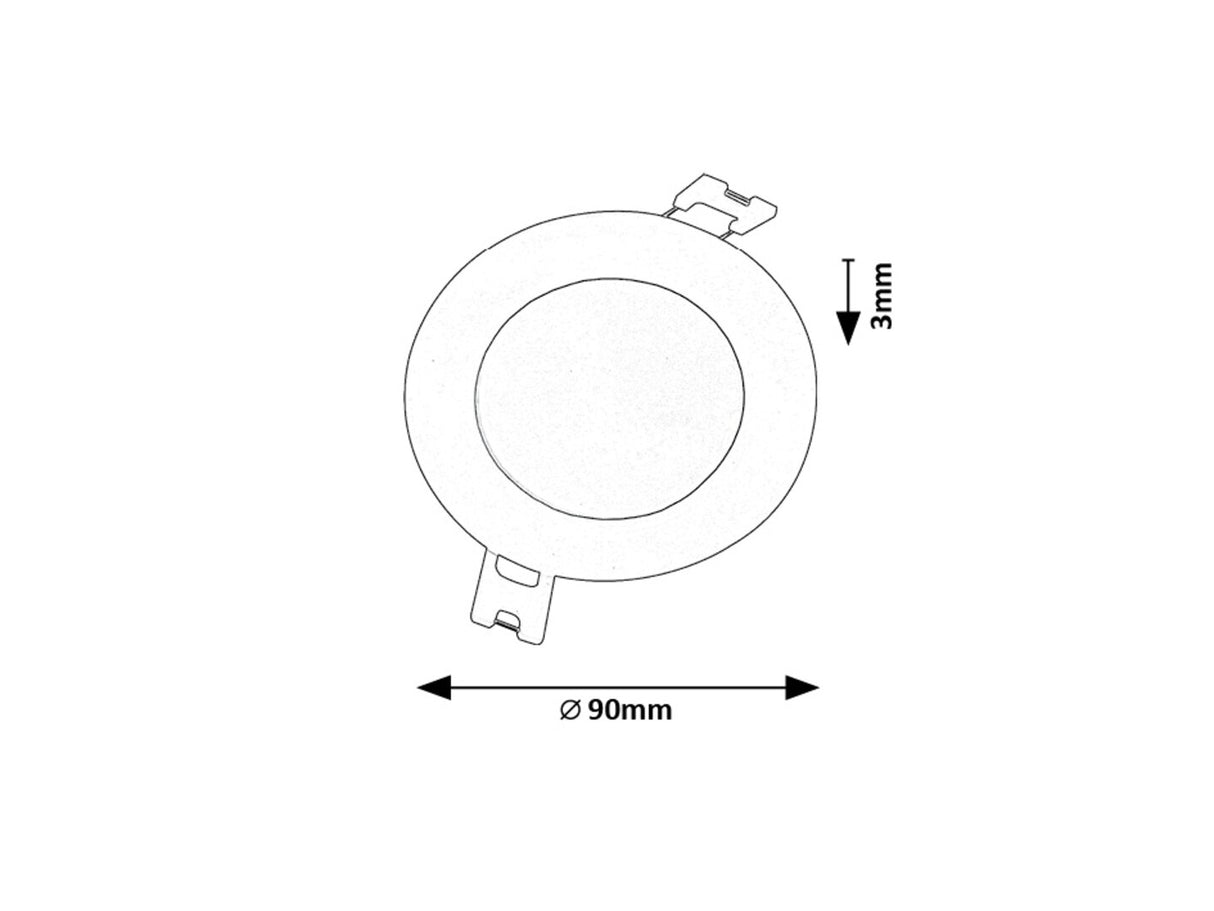 Spot LED incastrat Shaun2, negru, 3W, 200lm, 3000K, D.9cm, IP20, Rabalux, 71224