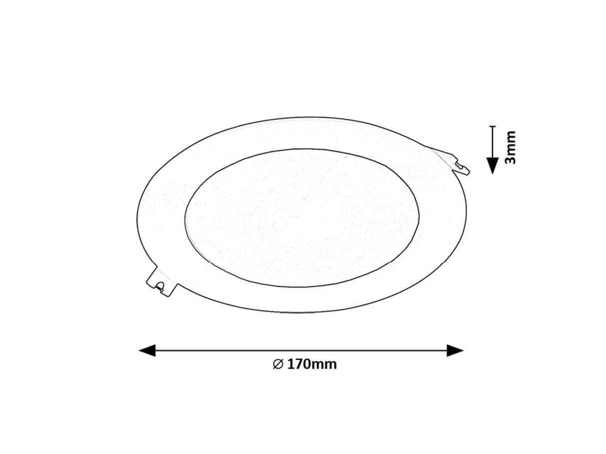 Spot LED incastrat Shaun2, negru, 12W, 800lm, 3000K, D.17cm, IP20, Rabalux, 71226