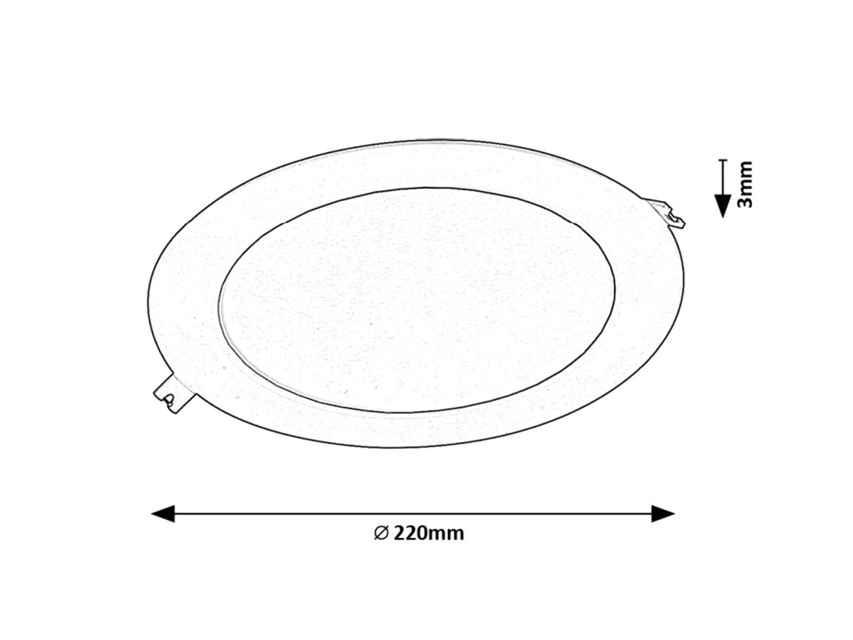 Spot LED incastrat Shaun2, negru, 18W, 1200lm, 3000K, D.22cm, IP20, Rabalux, 71227