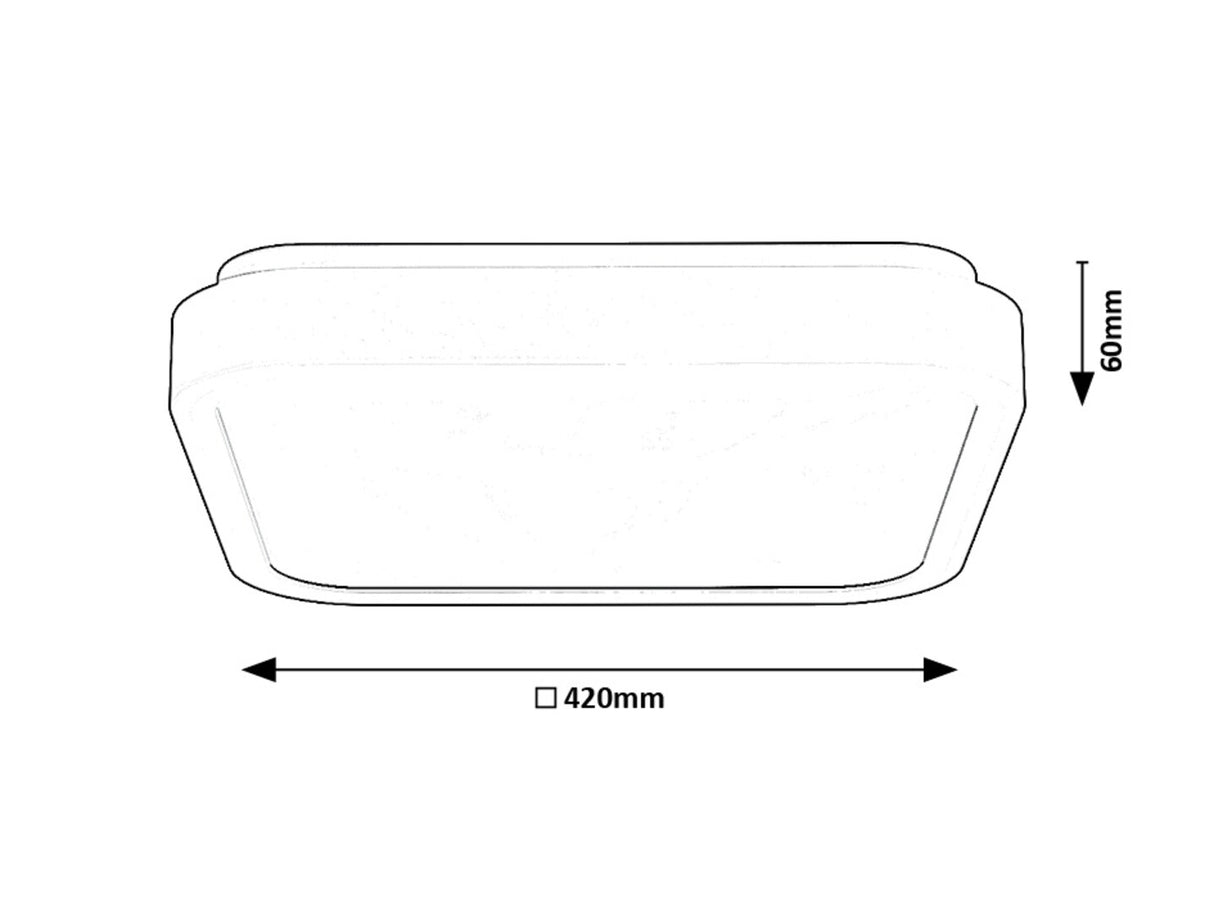 Plafoniera baie Samira, alb, LED, 48W, 3150 lumeni, 4000K, 42x42 cm, IP44, Rabalux 71261