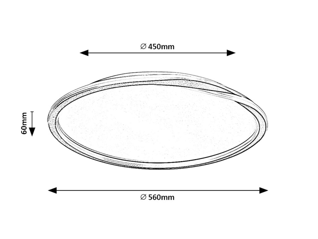 Plafoniera LED Mathiola, negru, 40W, 2200lm, 4000K, D.56cm, IP20, Rabalux, 71290