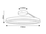 Plafoniera LED Isaure, negru, 24W, 1600lm, 3000K, 4000K, 6500K, IP20, Rabalux, 71302